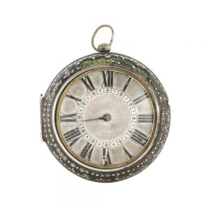 An English silver and pique pair cased verge watch Circa 1680