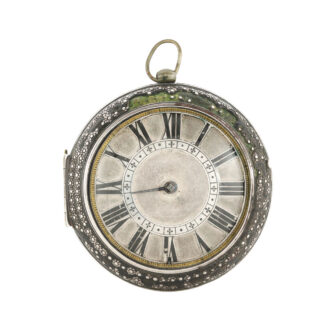 An English silver and pique pair cased verge watch Circa 1680