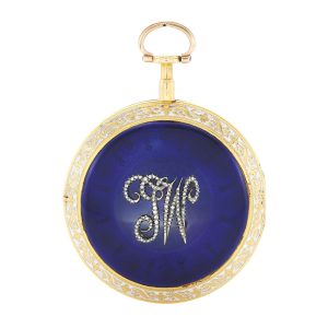 A Swiss gold, enamel and diamond set verge watch Circa 1790