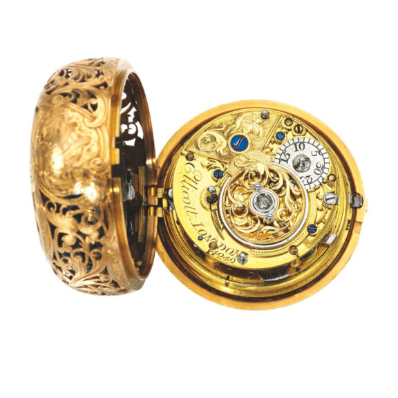 Fine English gold and agate pair cased quarter repeater Circa 1758 Fine English gold and agate pair cased quarter repeater Circa 1758