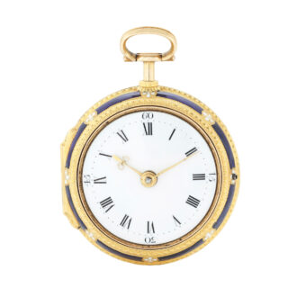 An English gold and enamel pair cased pocket watch Circa 1780