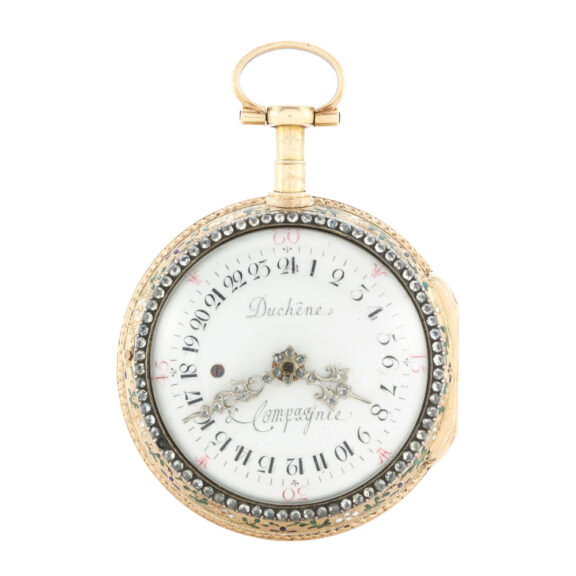 Swiss gold, enamel and diamond double dialled verge Circa 1780