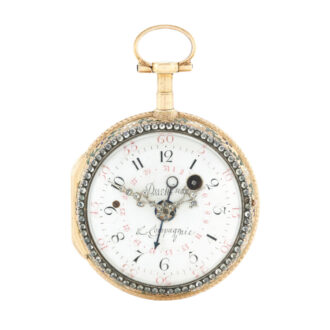 Swiss gold, enamel and diamond double dialled verge Circa 1780