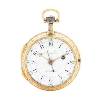 French gold double dialled calendar with moon phases Circa 1770