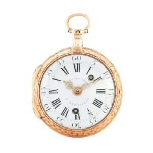 French rose gold quarter repeating verge clock watch Circa 1760