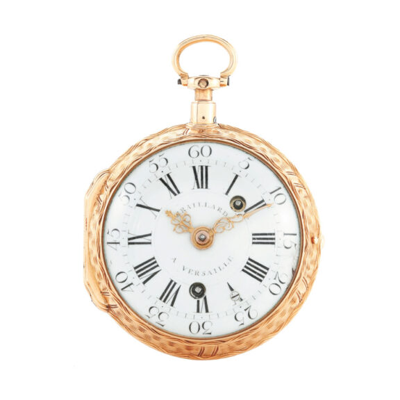 French rose gold quarter repeating verge clock watch Circa 1760