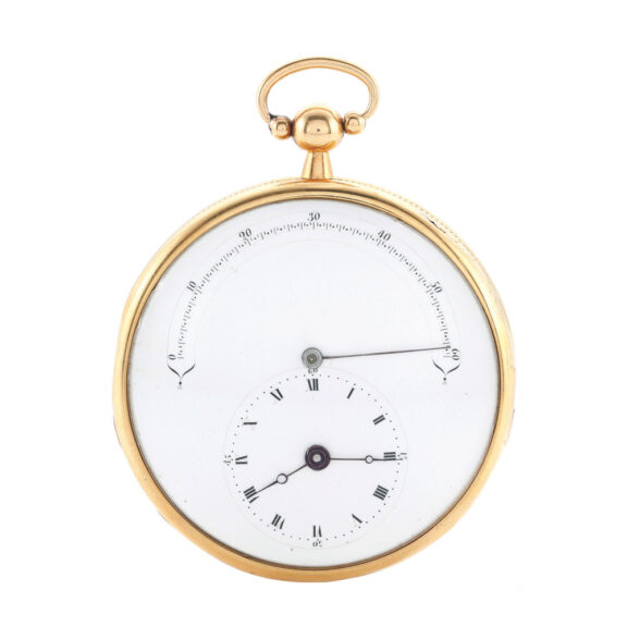 A French gold pocket watch with flyback seconds Circa 1810 A French gold pocket watch with flyback seconds Circa 1810