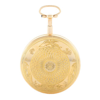 Swiss gold open faced minute repeating clock watch Circa 1810