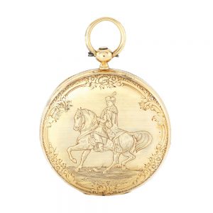 Swiss lever with engraving of King Batory on horse back Circa 1852