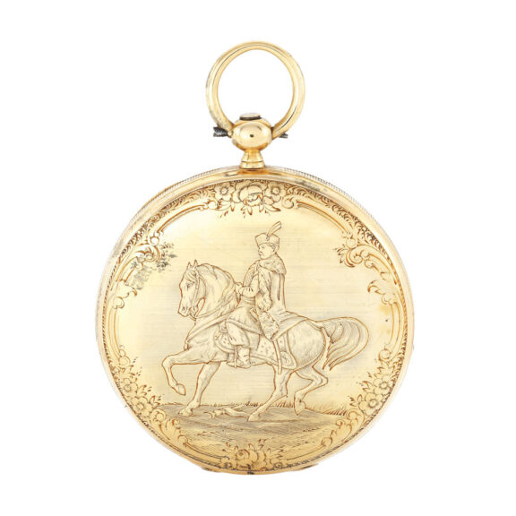 Swiss lever with engraving of King Batory on horse back Circa 1852