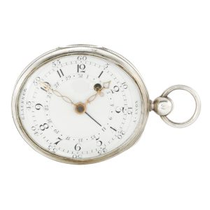 An unusual French oval silver verge watch with date Circa 1790