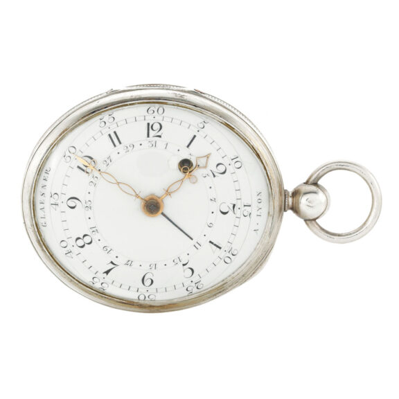 An unusual French oval silver verge watch with date Circa 1790