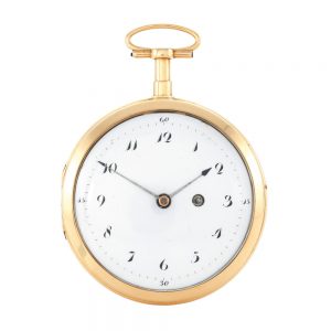 A Swiss gold quarter repeater with erotic scene Circa 1790
