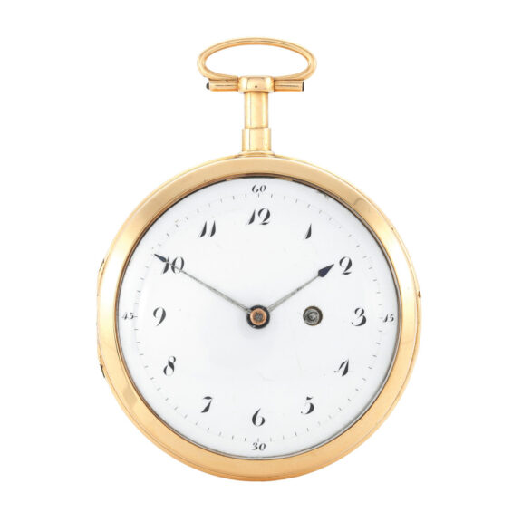 A Swiss gold quarter repeater with erotic scene Circa 1790