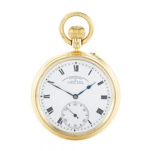 Rare English gold chronometer with carrousel Circa 1882