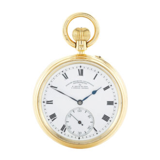 Rare English gold chronometer with carrousel Circa 1882