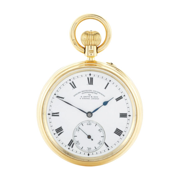 Rare English gold chronometer with carrousel Circa 1882