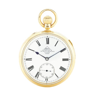 An English gold open faced minute repeating lever Circa 1882
