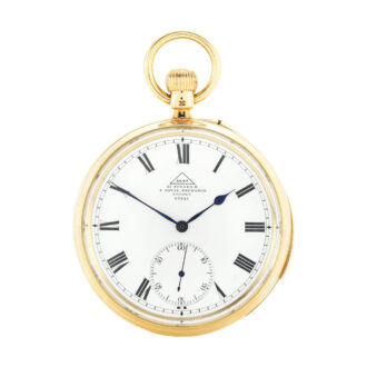 An English gold open faced minute repeating lever Circa 1890