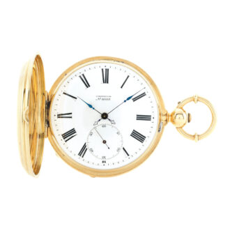 A Swiss gold hunting cased chronometer pocket watch Circa 1870