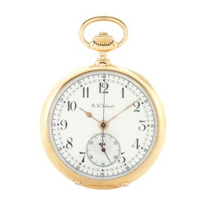 A Swiss historically important gold lever chronograph Circa 1909
