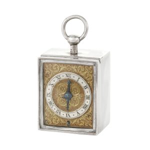 A French silver rectangular verge pocket watch Circa 1685