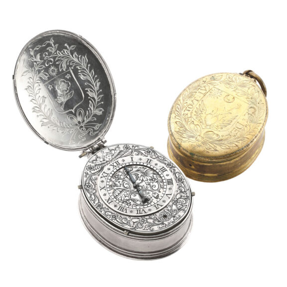 A French pre hairspring verge in a later silver case Circa 1630