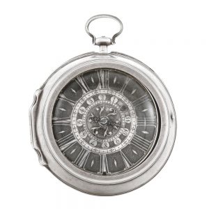 French silver pair cased verge pocket watch with alarm Circa 1680