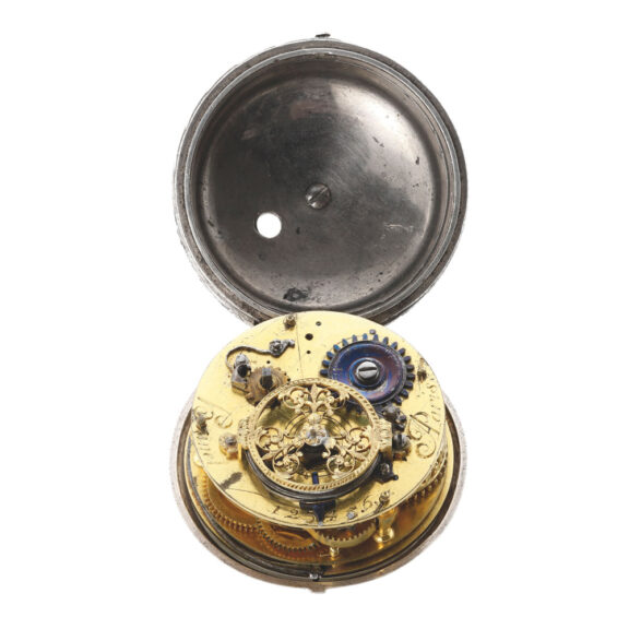 French silver pair cased verge pocket watch with alarm Circa 1680 French silver pair cased verge pocket watch with alarm Circa 1680
