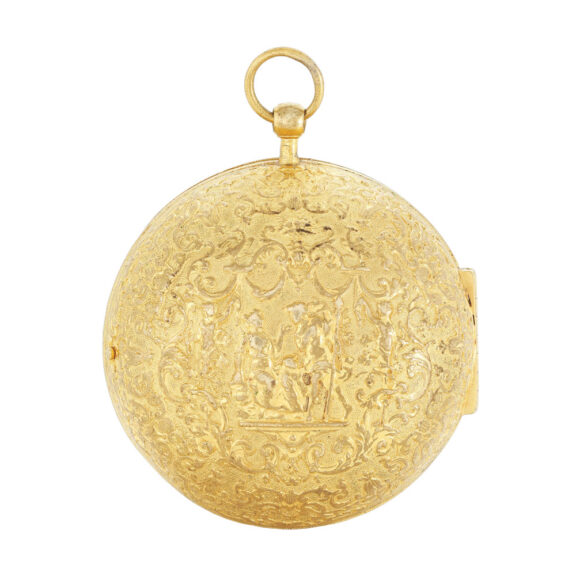 A French gilt metal oignon verge pocket watch Circa 1695 A French gilt metal oignon verge pocket watch Circa 1695