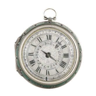 English silver pique pair cased verge with alarm Circa 1695