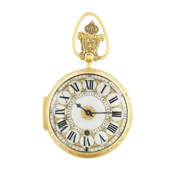 Rare oignon watch with French royal crest on the bow Circa 1695
