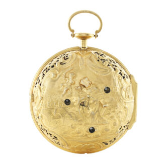 English repoussé striking and repeating coach watch Circa 1750