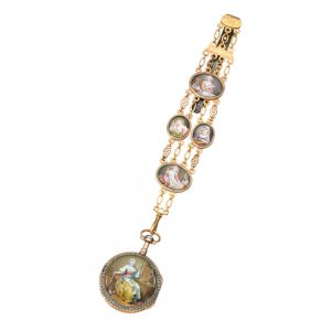 French gold, diamond set repeater a toc with chatelaine Circa 1780
