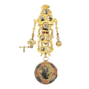 Rare English pair cased verge with matching chatelaine Circa 1725