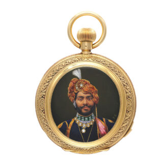 Swiss gold, enamel minute repeater for Indian market Circa 1890