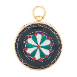 Fine, rare French gold and hardstone inlay watch Circa 1840