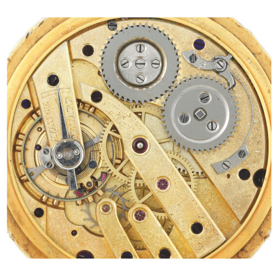 Swiss 18 carat gold watch with grisaille enamel portrait Circa 1910 Swiss 18 carat gold watch with grisaille enamel portrait Circa 1910