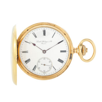 Swiss gold full hunter lever pocket watch Circa 1882