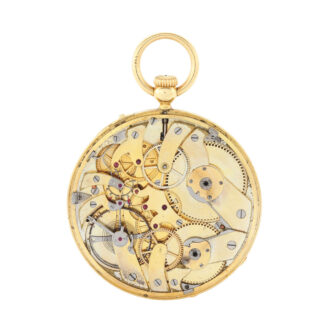 Swiss gold open faced centre seconds Circa 1846