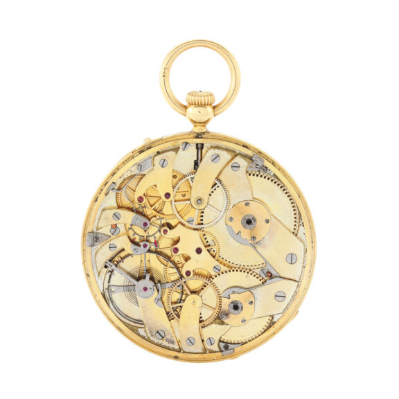 Swiss gold open faced centre seconds Circa 1846 Swiss gold open faced centre seconds Circa 1846