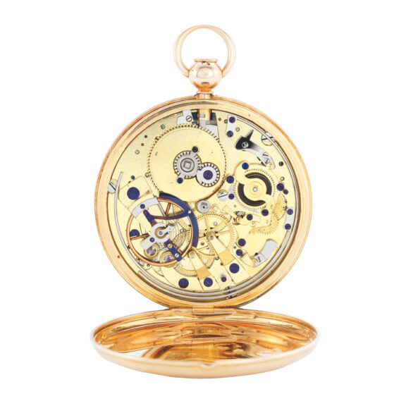 A French gold open faced quarter repeater Circa 1819 A French gold open faced quarter repeater Circa 1819