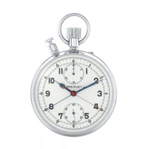 Swiss chrome split chronograph pocket watch Circa 1950