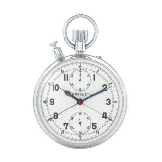 Swiss chrome split chronograph pocket watch Circa 1950
