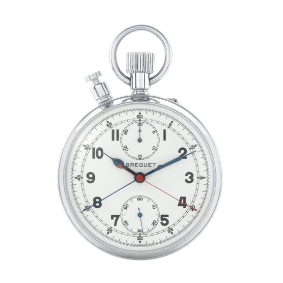 Swiss chrome split chronograph pocket watch Circa 1950