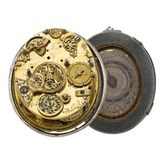 Dutch silver oval pair cased alarm watch Circa 1600-1648