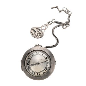 Rare and early English silver pair cased Puritan watch Circa 1650