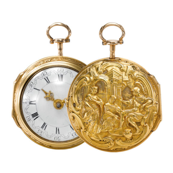 English repoussé watch with shagreen outer cover Circa 1780
