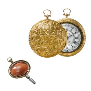 English gold repoussé verge watch Circa 1734