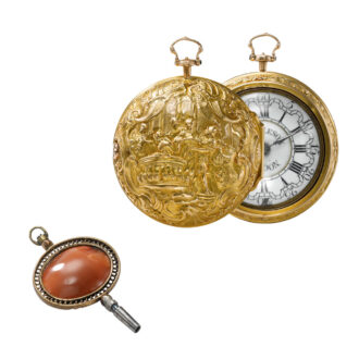 English gold repoussé verge watch Circa 1734